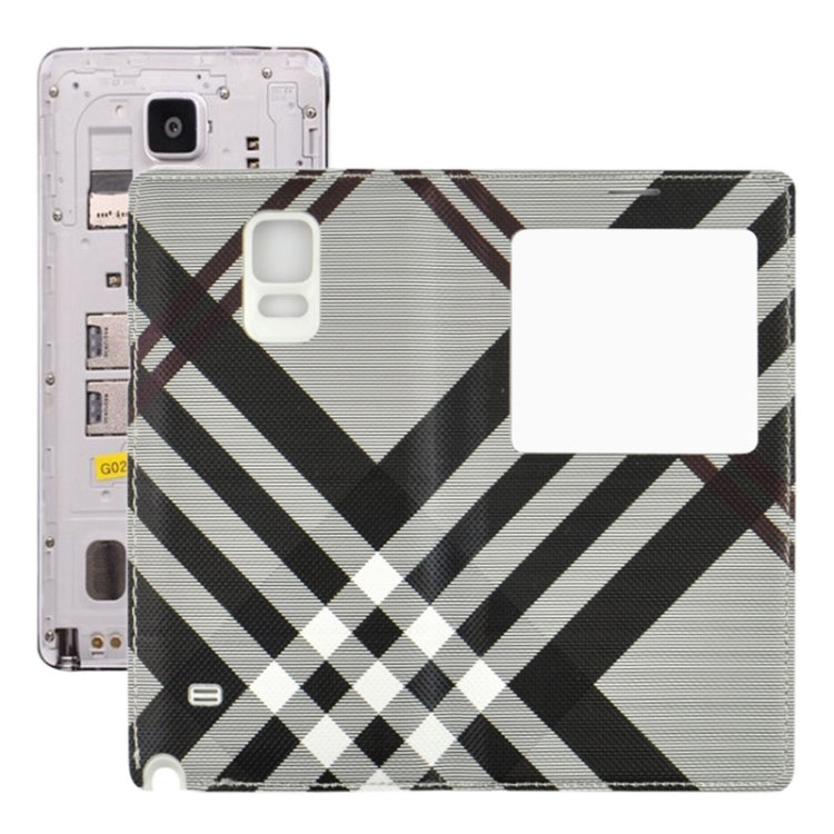 For Galaxy Note 4 / N9100 Twill Texture Slim Flip PU Leather Case and Plastic  Back Cover with Call Display ID