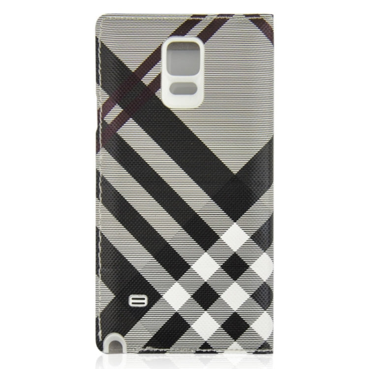 For Galaxy Note 4 / N9100 Twill Texture Slim Flip PU Leather Case and Plastic  Back Cover with Call Display ID