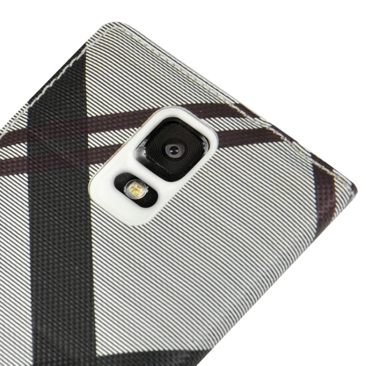 For Galaxy Note 4 / N9100 Twill Texture Slim Flip PU Leather Case and Plastic  Back Cover with Call Display ID