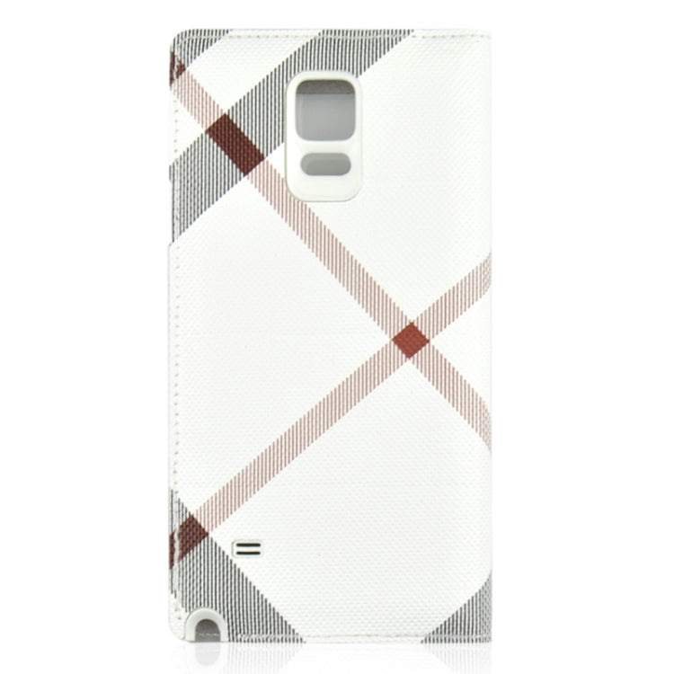 For Galaxy Note 4 / N9100 Twill Texture Slim Flip PU Leather Case and Plastic  Back Cover with Call Display ID