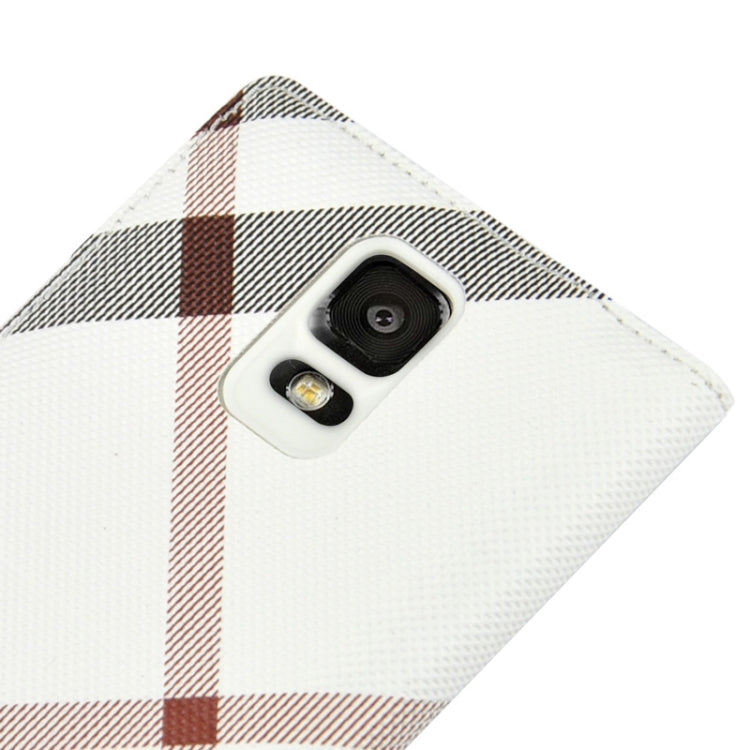 For Galaxy Note 4 / N9100 Twill Texture Slim Flip PU Leather Case and Plastic  Back Cover with Call Display ID
