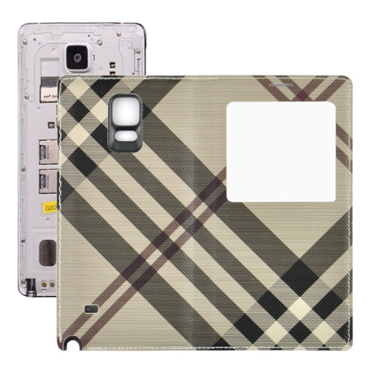 For Galaxy Note 4 / N9100 Twill Texture Slim Flip PU Leather Case and Plastic  Back Cover with Call Display ID