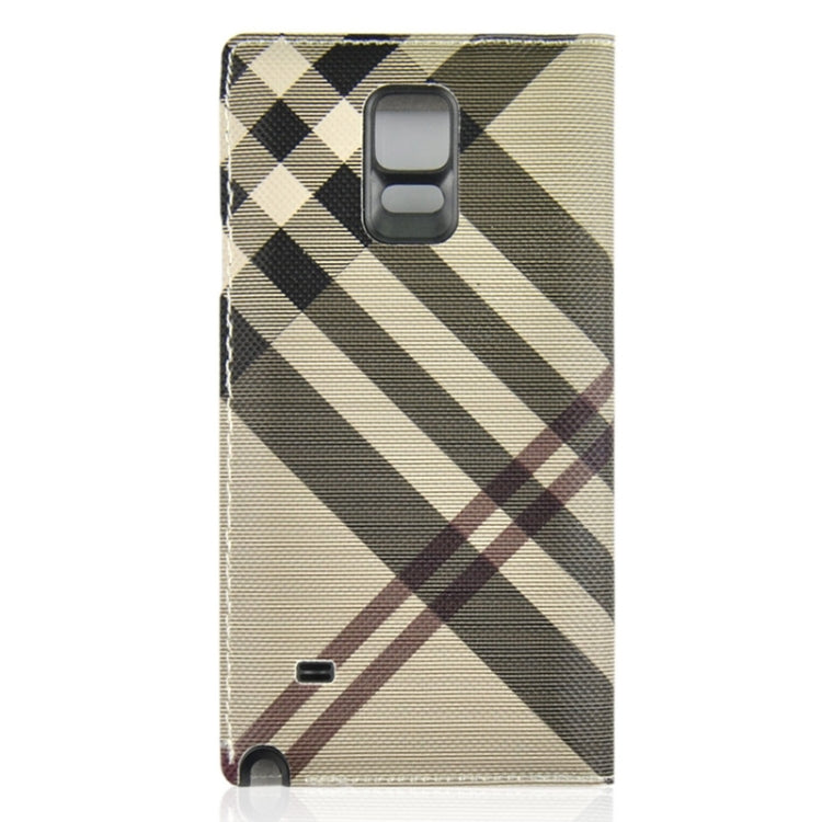 For Galaxy Note 4 / N9100 Twill Texture Slim Flip PU Leather Case and Plastic  Back Cover with Call Display ID