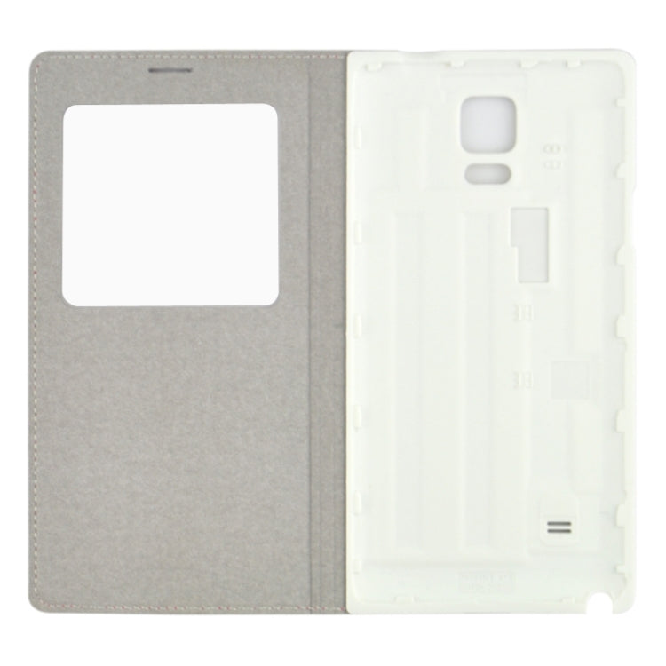 For Galaxy Note 4 / N9100 Twill Texture Slim Flip PU Leather Case and Plastic  Back Cover with Call Display ID