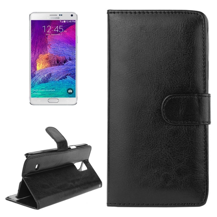 Crazy Horse Texture Magnet Buckle Leather Case with Holder & Card Slots for Galaxy Note 4 N910