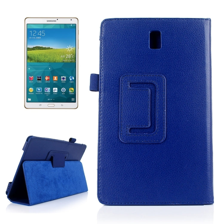 Two Floding Methods Litchi Texture Horizontal Flip Leather Case with Holder for Galaxy Tab S 8.4 / T700