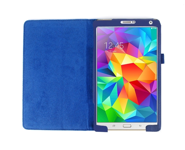 Two Floding Methods Litchi Texture Horizontal Flip Leather Case with Holder for Galaxy Tab S 8.4 / T700