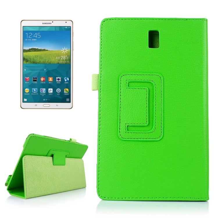 Two Floding Methods Litchi Texture Horizontal Flip Leather Case with Holder for Galaxy Tab S 8.4 / T700