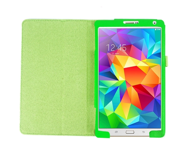 Two Floding Methods Litchi Texture Horizontal Flip Leather Case with Holder for Galaxy Tab S 8.4 / T700