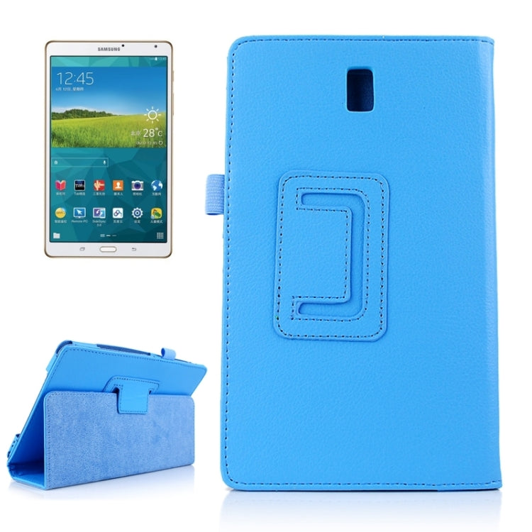 Two Floding Methods Litchi Texture Horizontal Flip Leather Case with Holder for Galaxy Tab S 8.4 / T700