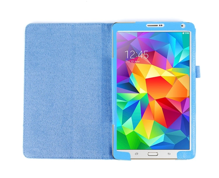 Two Floding Methods Litchi Texture Horizontal Flip Leather Case with Holder for Galaxy Tab S 8.4 / T700