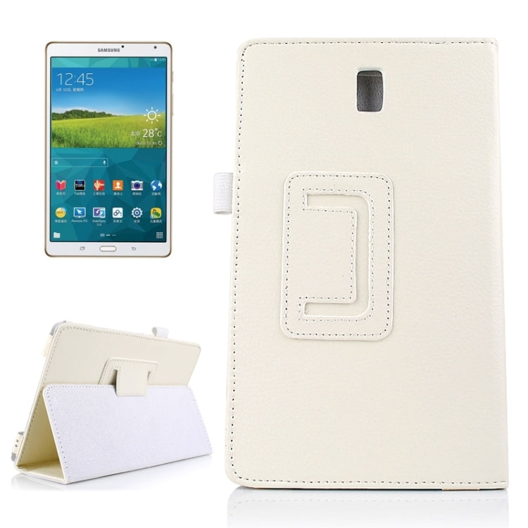 Two Floding Methods Litchi Texture Horizontal Flip Leather Case with Holder for Galaxy Tab S 8.4 / T700
