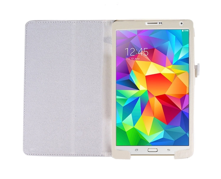 Two Floding Methods Litchi Texture Horizontal Flip Leather Case with Holder for Galaxy Tab S 8.4 / T700