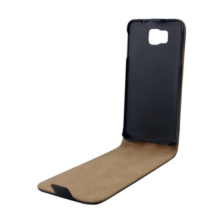 Vertical Flip Magnetic Button Leather Case for Galaxy Alpha / G850F