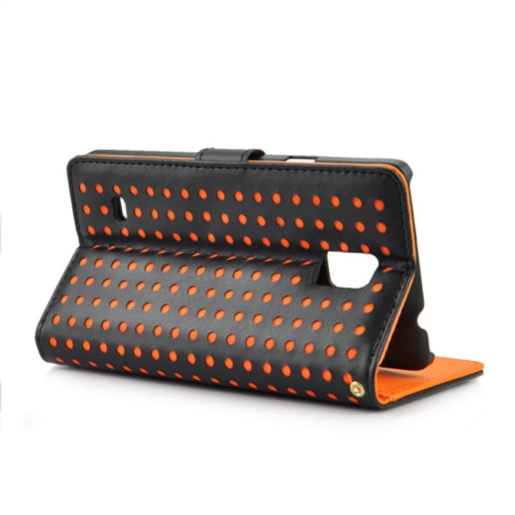 Ultra-thin Hollow Out Dot Horizontal Flip Leather Case with Holder & Card Slots for Galaxy Note 4 N910