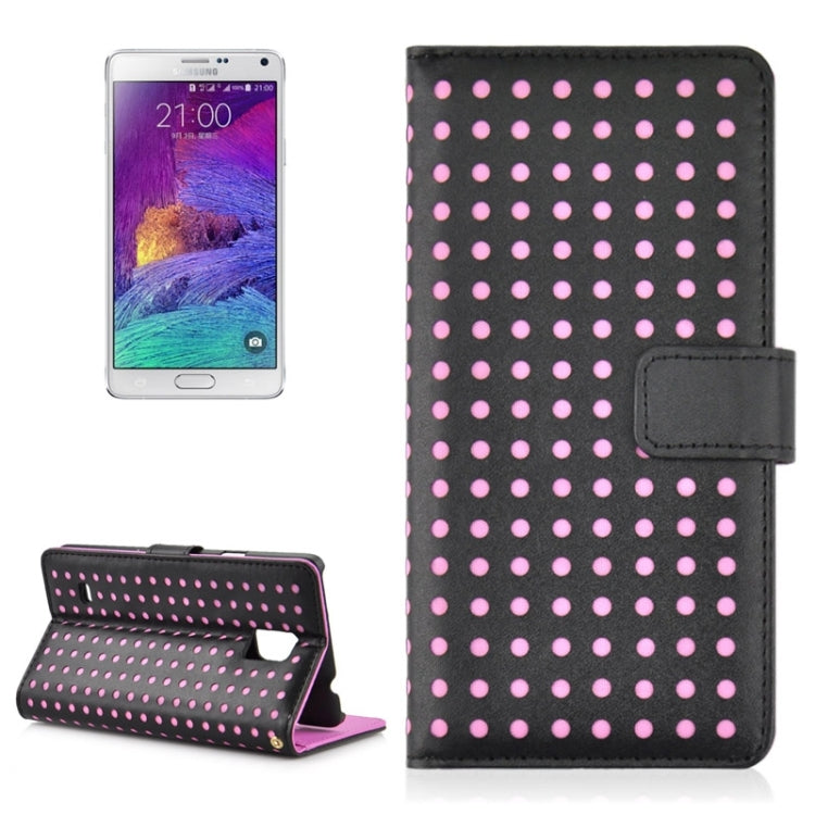 Ultra-thin Hollow Out Dot Horizontal Flip Leather Case with Holder & Card Slots for Galaxy Note 4 N910