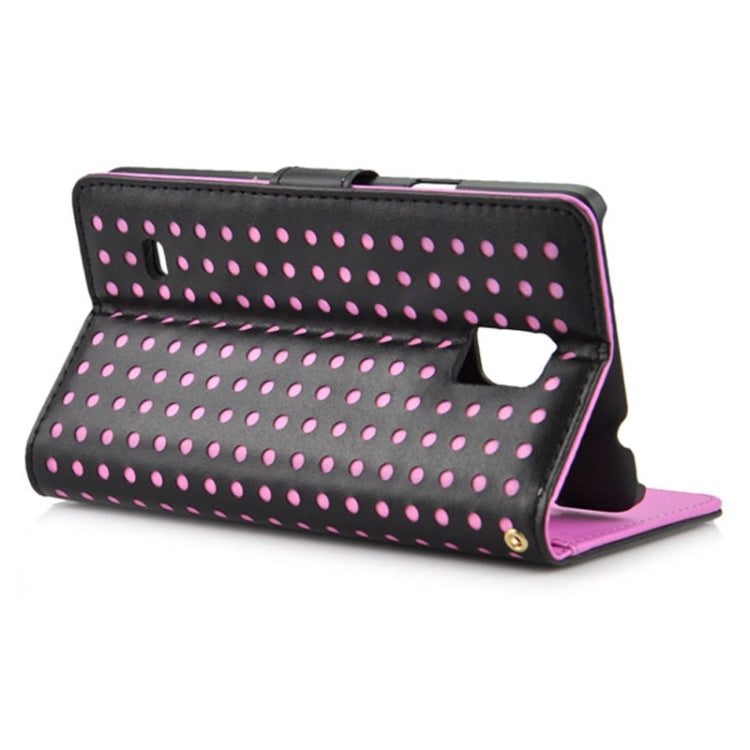 Ultra-thin Hollow Out Dot Horizontal Flip Leather Case with Holder & Card Slots for Galaxy Note 4 N910