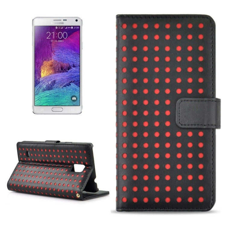 Ultra-thin Hollow Out Dot Horizontal Flip Leather Case with Holder & Card Slots for Galaxy Note 4 N910