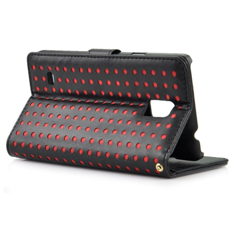 Ultra-thin Hollow Out Dot Horizontal Flip Leather Case with Holder & Card Slots for Galaxy Note 4 N910