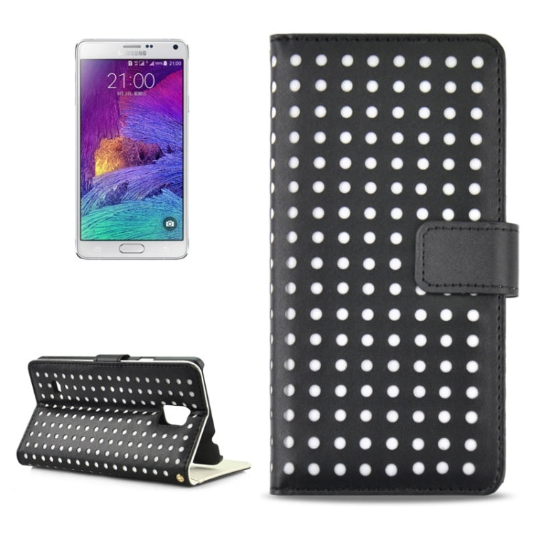 Ultra-thin Hollow Out Dot Horizontal Flip Leather Case with Holder & Card Slots for Galaxy Note 4 N910