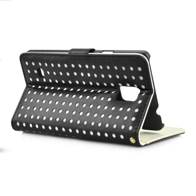 Ultra-thin Hollow Out Dot Horizontal Flip Leather Case with Holder & Card Slots for Galaxy Note 4 N910