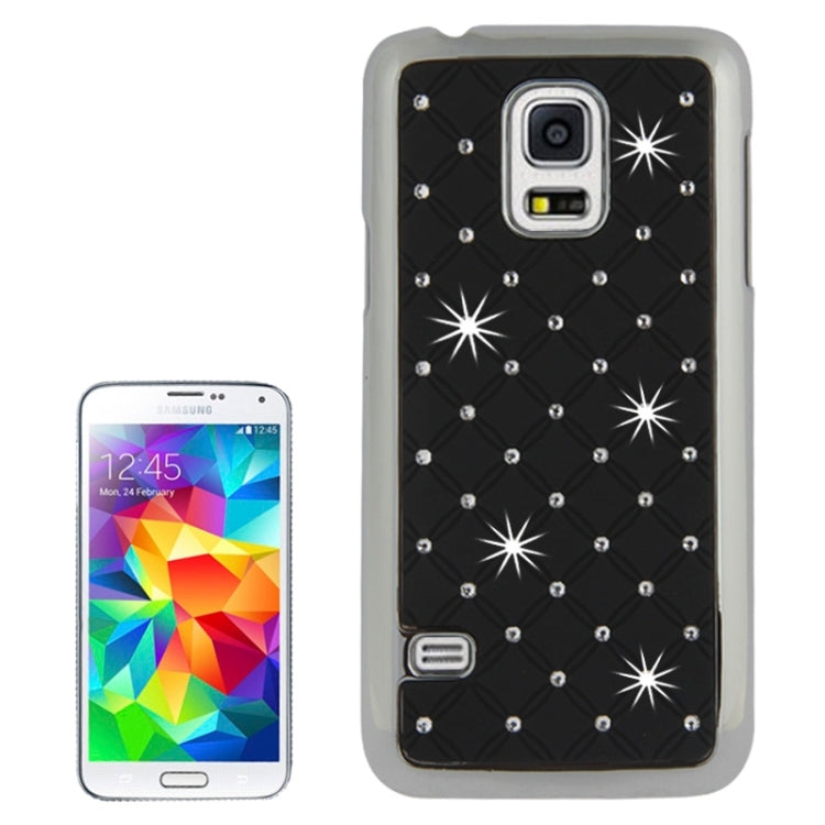 Bling Diamond Stars Encrusted Plating Skinning Plastic Case for Galaxy S5 mini / G800
