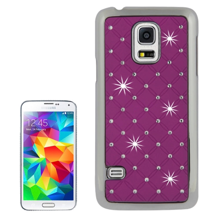 Bling Diamond Stars Encrusted Plating Skinning Plastic Case for Galaxy S5 mini / G800