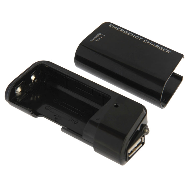 AA Batteries Emergency USB Charger with Flashlight