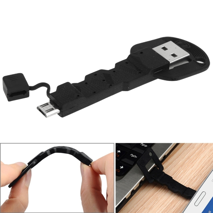 Micro USB 5 Pin to Double Sided USB Port Key Shape Data / Charging Cable, Length: 8.4cm