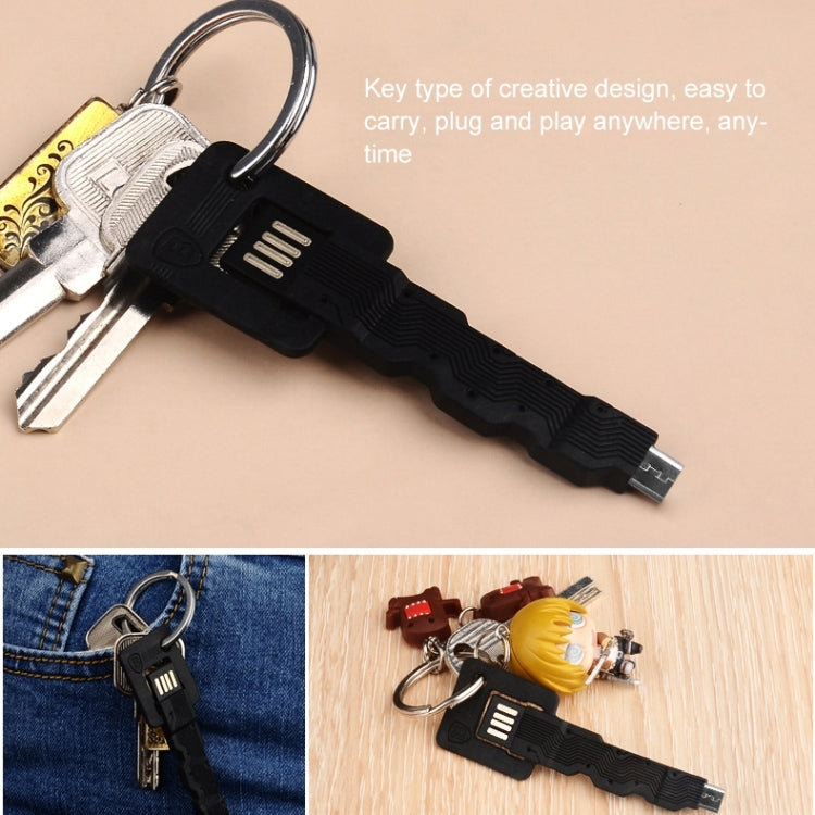 Micro USB 5 Pin to Double Sided USB Port Key Shape Data / Charging Cable, Length: 8.4cm