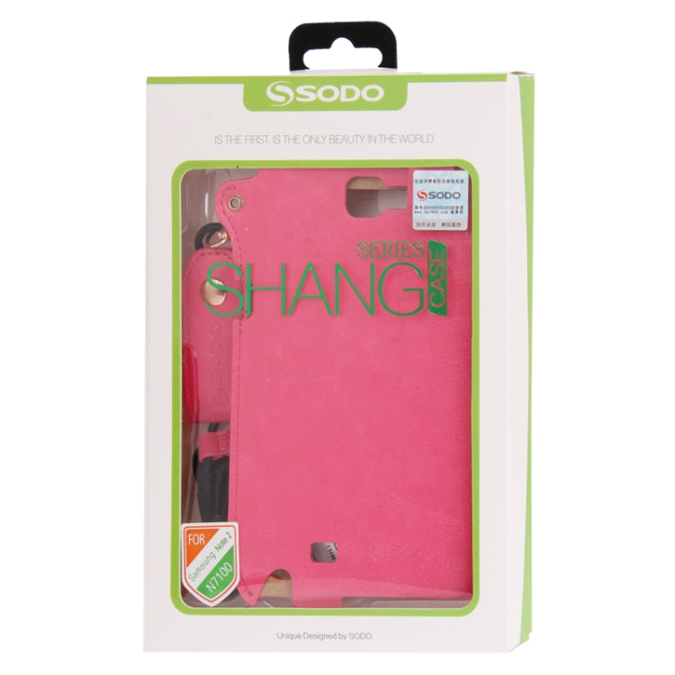 Crazy Horse Texture Touch Screen Vertical Style Leather Case with Lanyard & Earphone Winder for Galaxy Note II / N7100