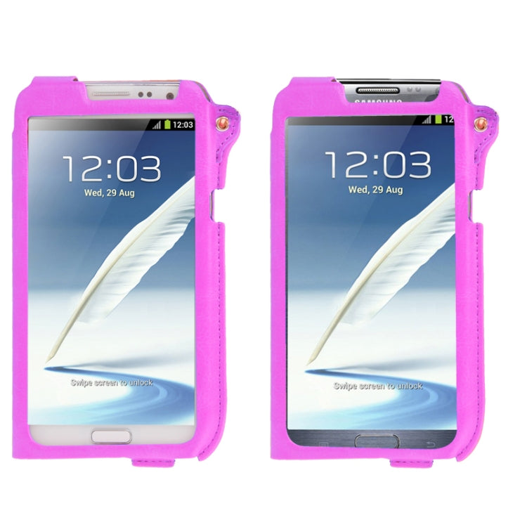 Crazy Horse Texture Touch Screen Vertical Style Leather Case with Lanyard & Earphone Winder for Galaxy Note II / N7100