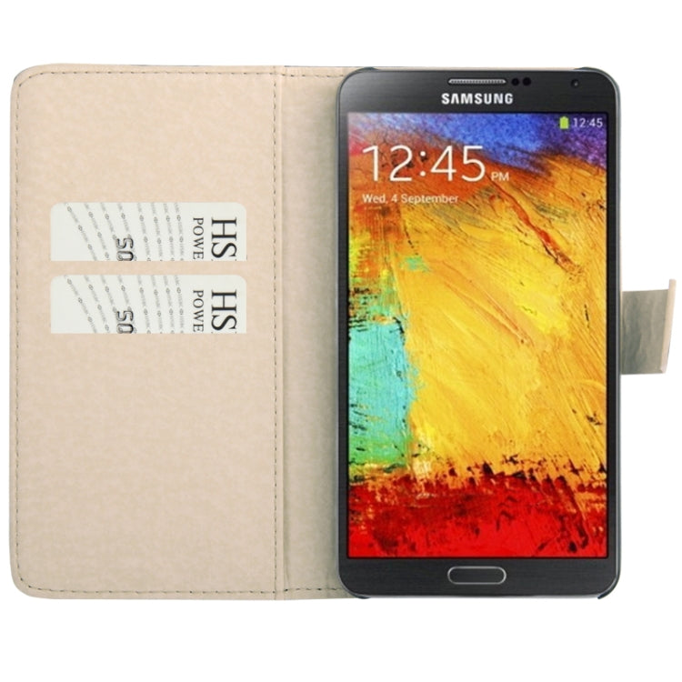 Lovely Cat Pattern Horizontal Flip Leather Case with Credit Card Slot for Galaxy Note III / N9000