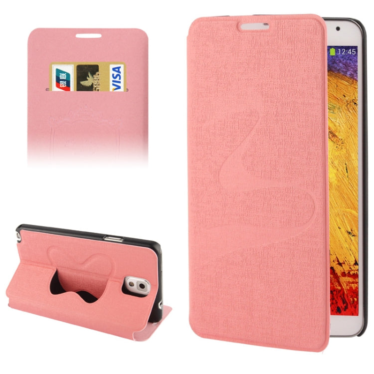 Oracle Texture Embossing Pattern Leather Case with Credit Card Slots & Butterfly Holder for Galaxy Note III / N9000