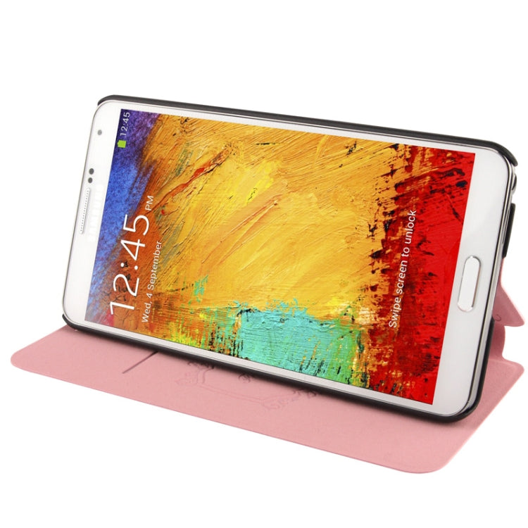 Oracle Texture Embossing Pattern Leather Case with Credit Card Slots & Butterfly Holder for Galaxy Note III / N9000