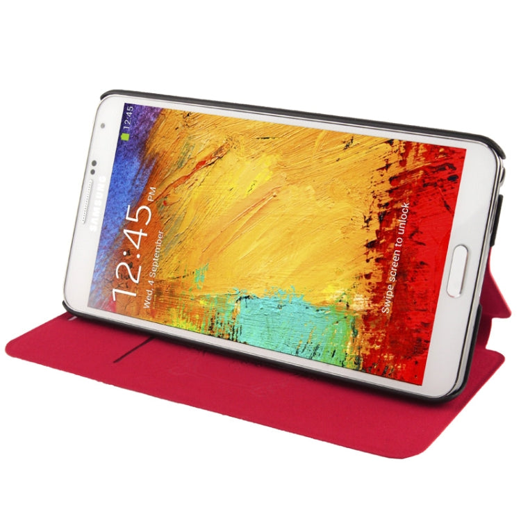 Oracle Texture Embossing Pattern Leather Case with Credit Card Slots & Butterfly Holder for Galaxy Note III / N9000