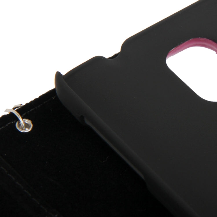 Plaid Texture Diamond Encrusted Flower Button Soft Leather Case with Credit Card Slot & Lanyard for Galaxy Note III / N9000
