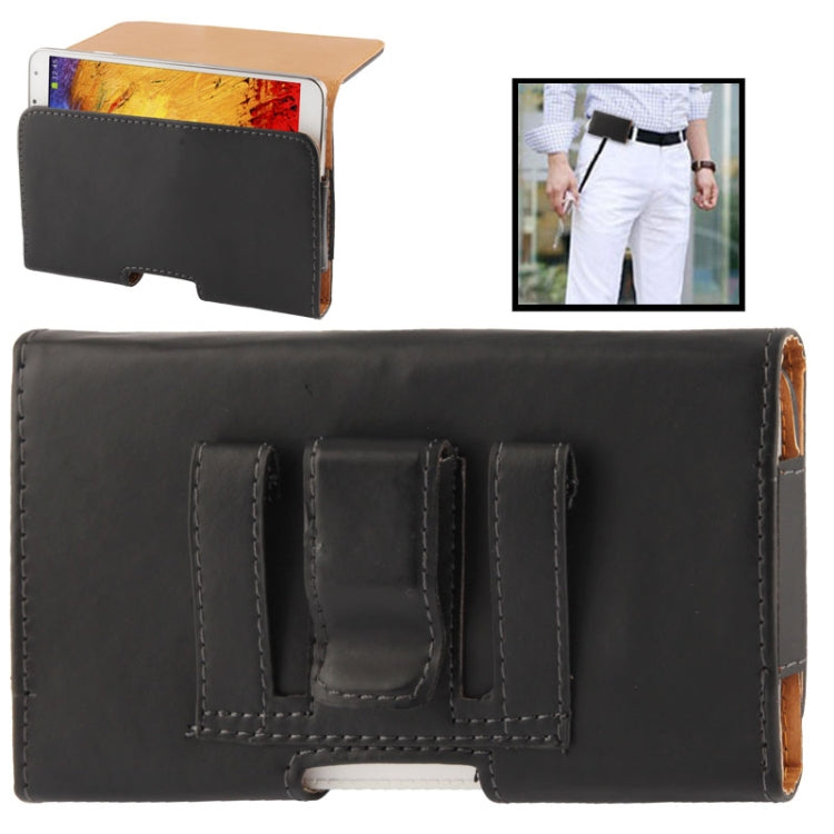 Wallet Style Leather Case with Belt Clip for Galaxy Note III / N9000 / N7100  (Black)
