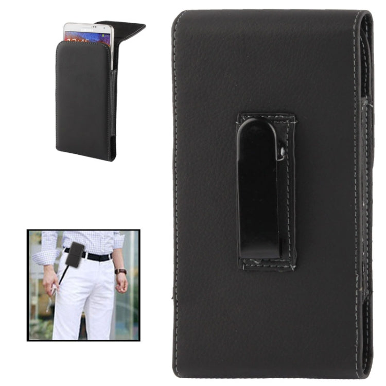 Litchi Texture Vertical Wallet Style Leather Case with Belt Clip for Galaxy Note III / N9000 / N7100(Black)