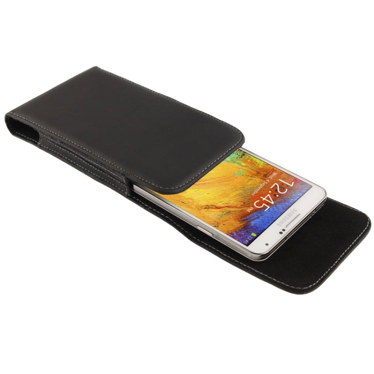 Litchi Texture Vertical Wallet Style Leather Case with Belt Clip for Galaxy Note III / N9000 / N7100(Black)