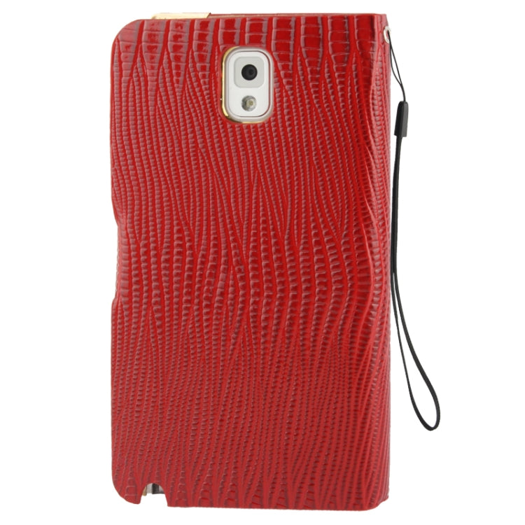 High Quality Lizard Texture Diamond Encrusted Button Horizontal Flip Leather Case with Credit Card Slots for Galaxy  Note III / N9000