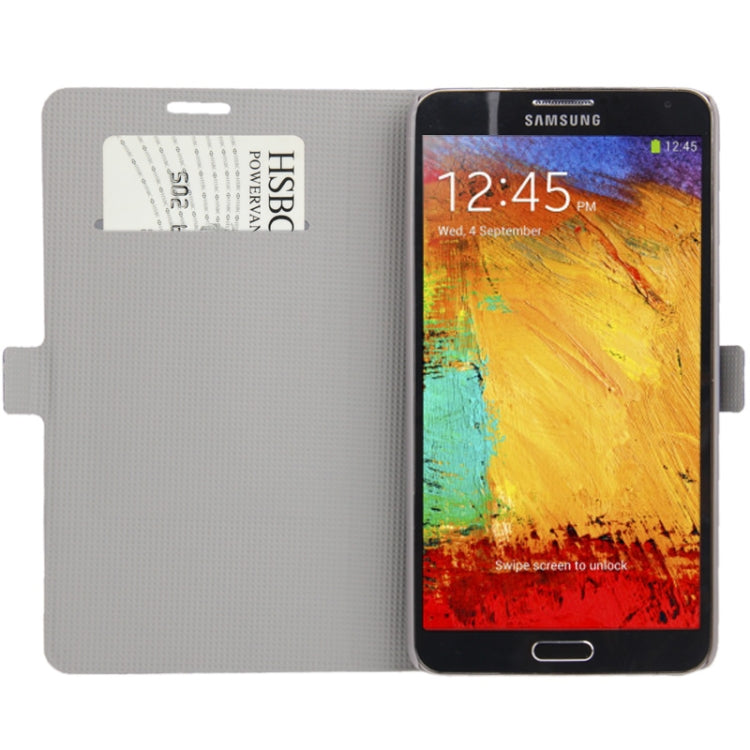 Crazy Horse Texture Leather Case with Credit Card Slot & Holder for Galaxy Note III / N9000 (Black)