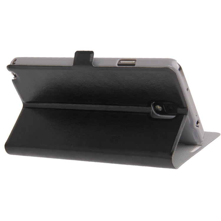 Crazy Horse Texture Leather Case with Credit Card Slot & Holder for Galaxy Note III / N9000 (Black)