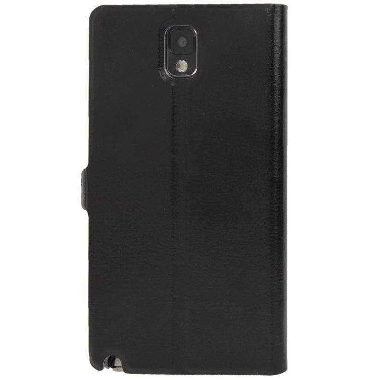 Crazy Horse Texture Leather Case with Credit Card Slot & Holder for Galaxy Note III / N9000 (Black)