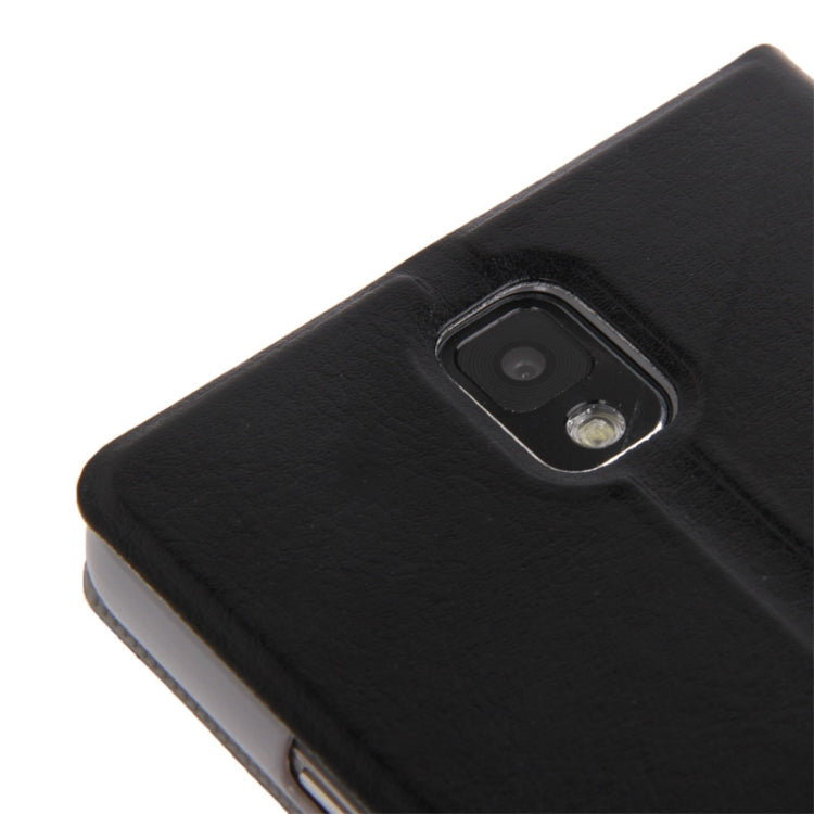 Crazy Horse Texture Leather Case with Credit Card Slot & Holder for Galaxy Note III / N9000 (Black)
