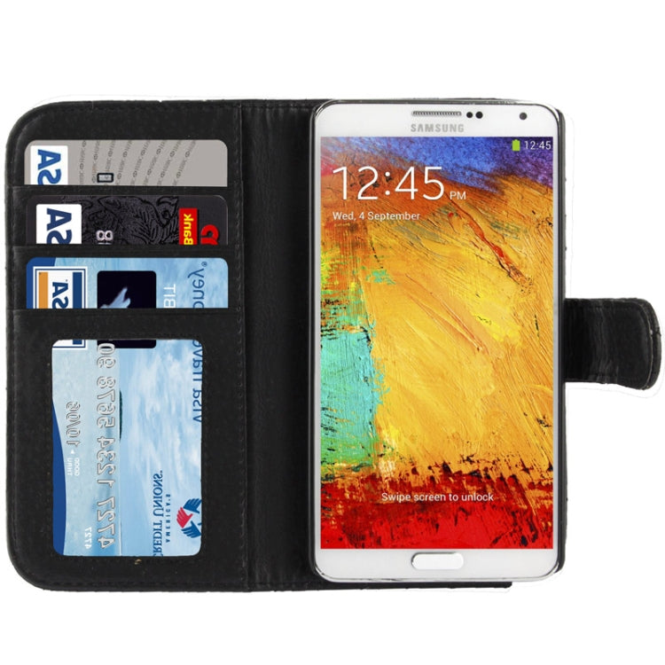 Plaid Texture Leather Case with Credit Card Slot & Holder for Galaxy Note III / N9000