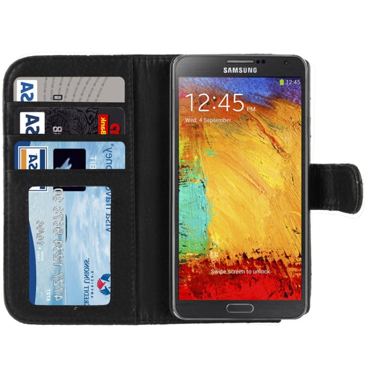 Plaid Texture Leather Case with Credit Card Slot & Holder for Galaxy Note III / N9000