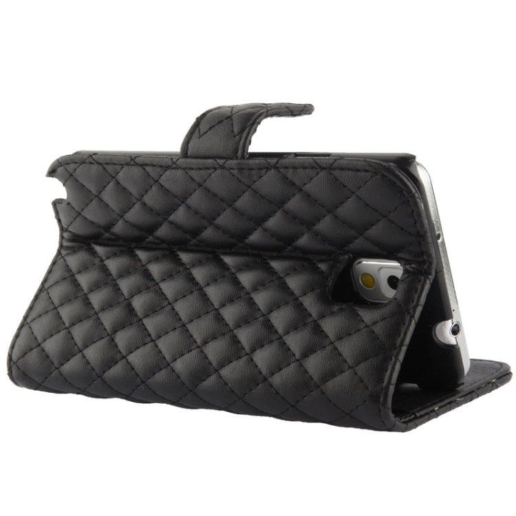 Plaid Texture Leather Case with Credit Card Slot & Holder for Galaxy Note III / N9000