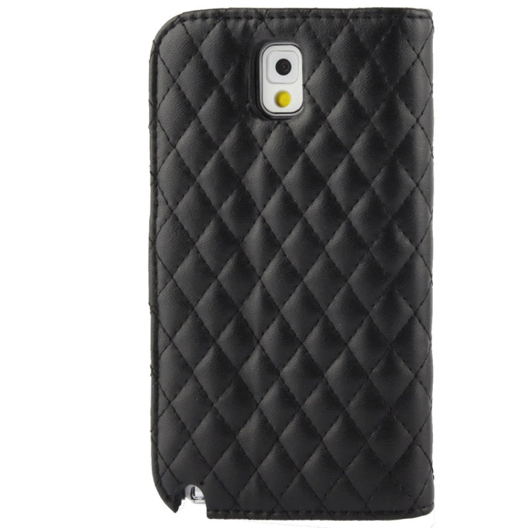 Plaid Texture Leather Case with Credit Card Slot & Holder for Galaxy Note III / N9000