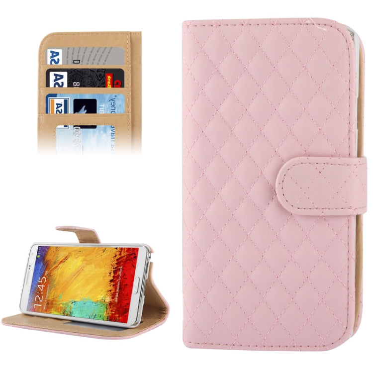 Plaid Texture Leather Case with Credit Card Slot & Holder for Galaxy Note III / N9000